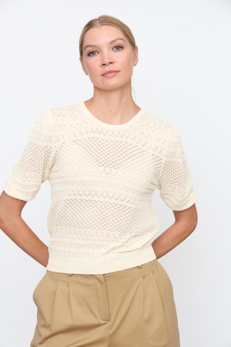 Джемпер Silvian Heach ажурный кремовый