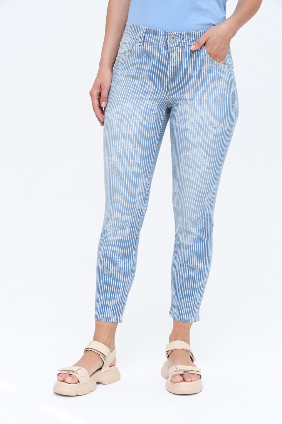 Джинсы Angels в полоску голубой