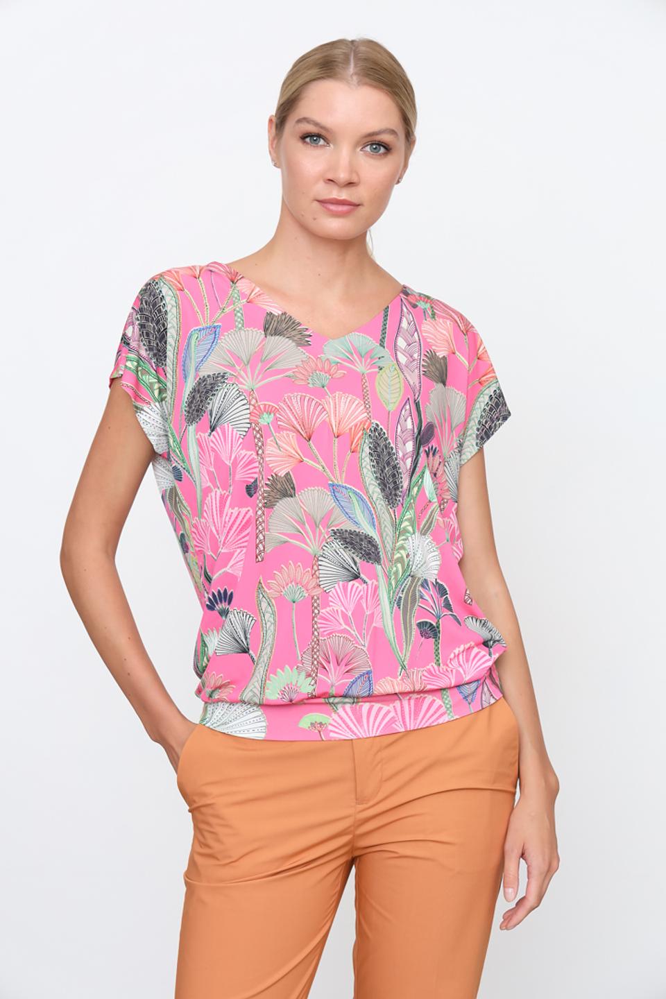 Блуза Bianca с тропическим принтом