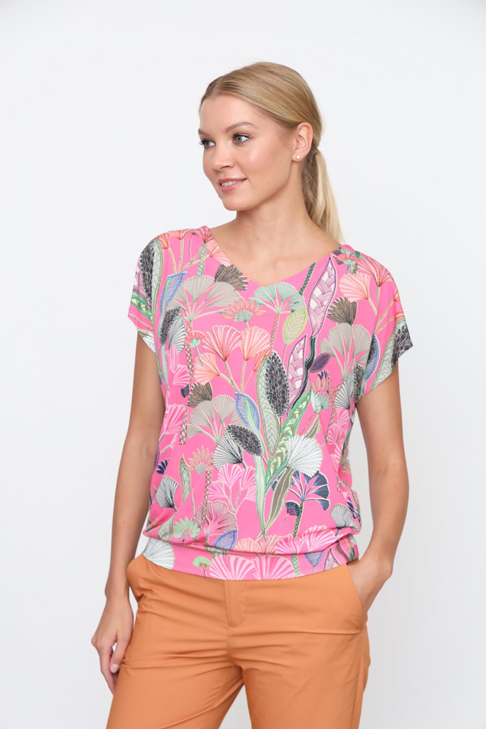 Блуза Bianca с тропическим принтом