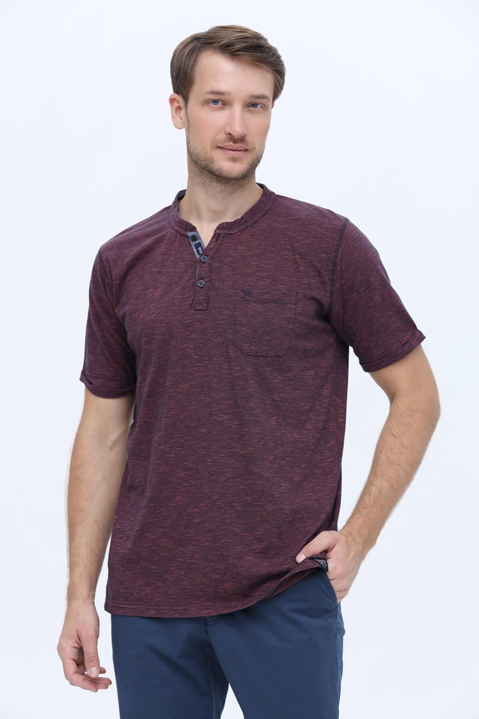 Футболка Casa Moda с планкой бордовый