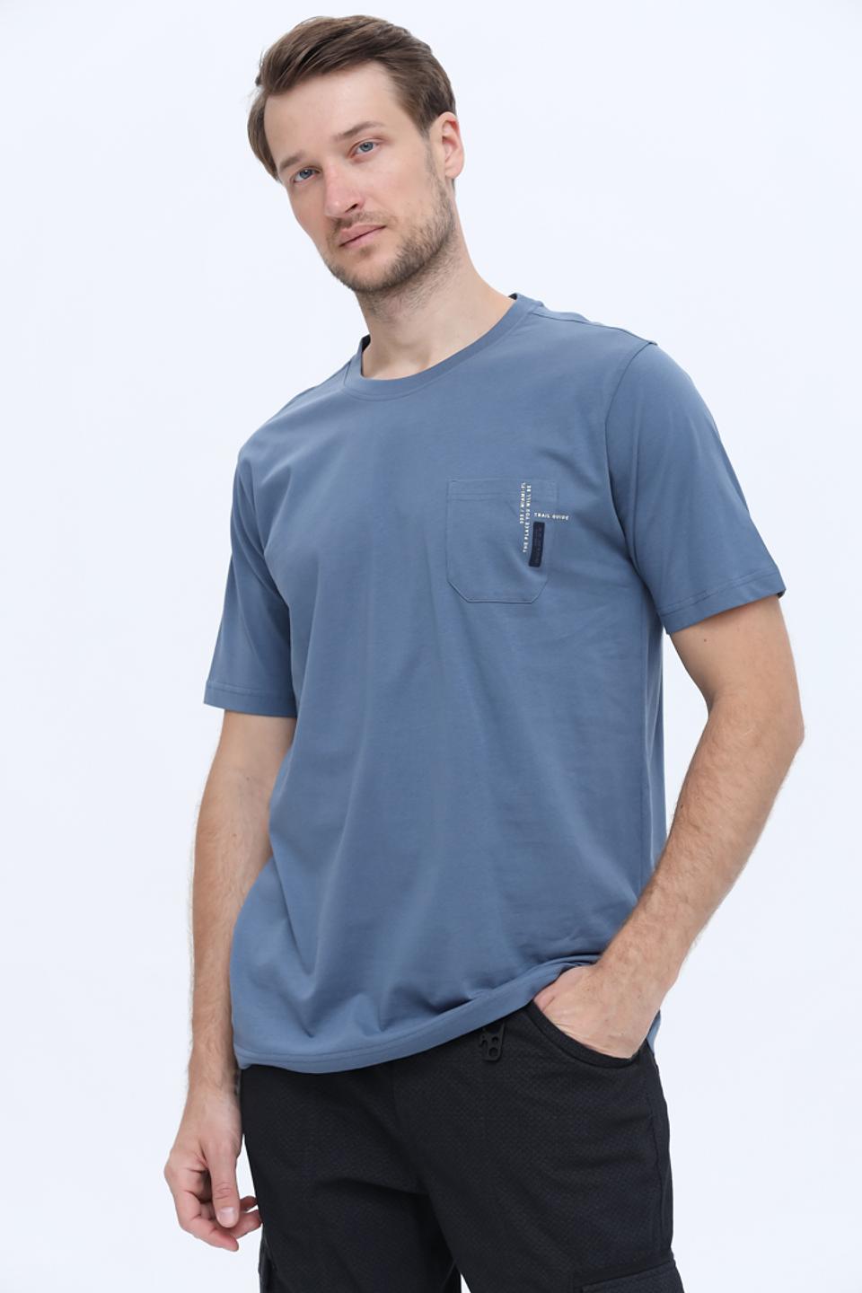 Футболка Casa Moda голубая с карманом