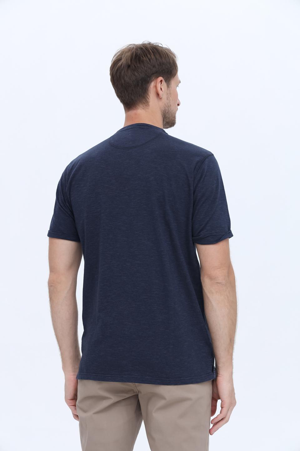 Футболка Casa Moda с планкой темно-синяя