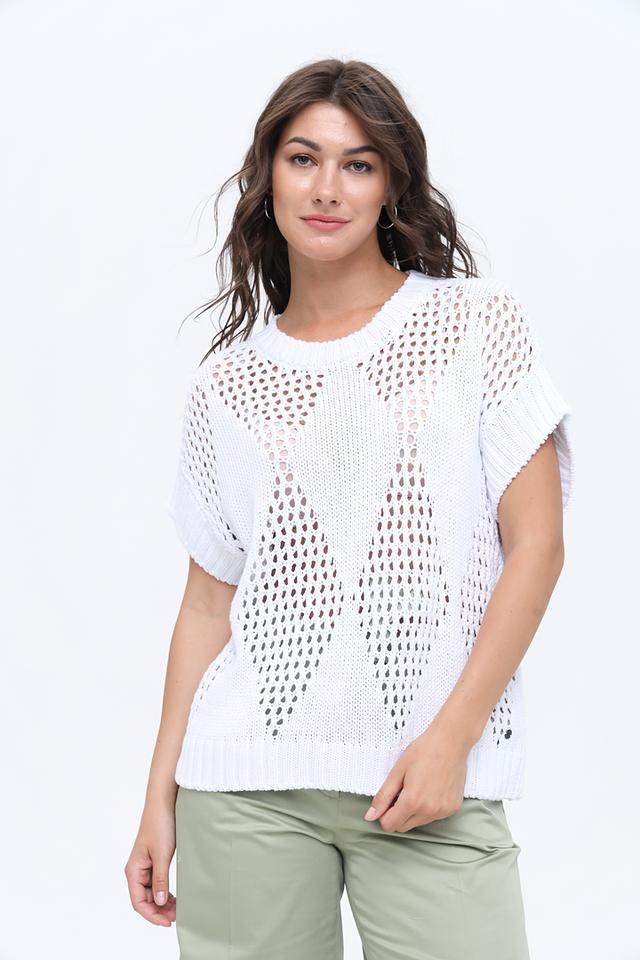 Пуловер Bugatti с ажурной вставкой