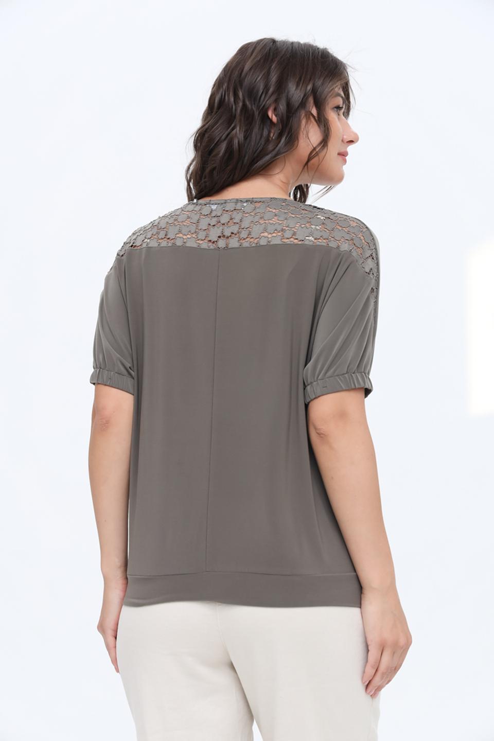 Блуза Bianca с кружевом хаки