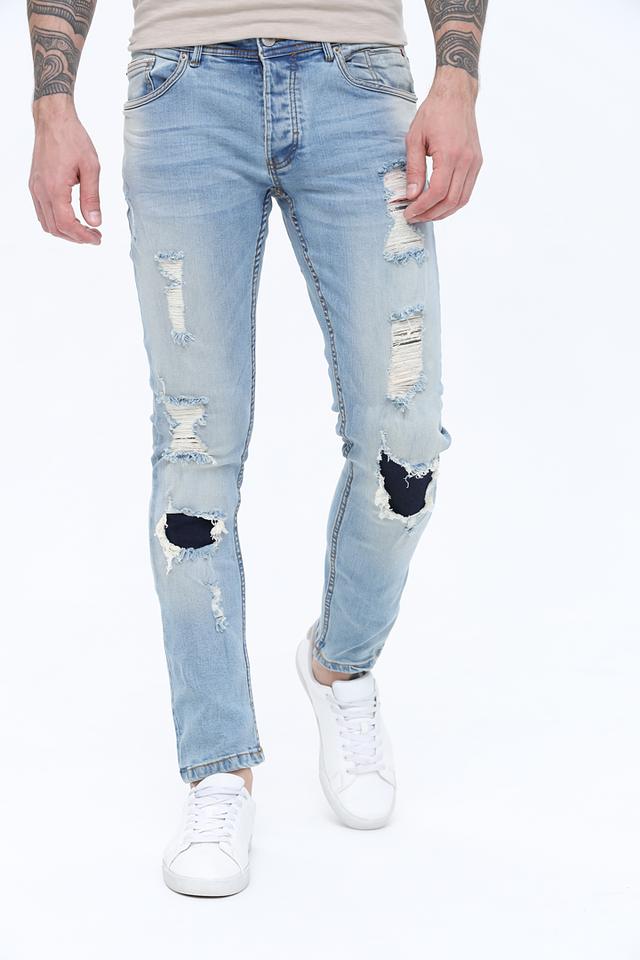 Джинсы Alcott с потертостями голубые