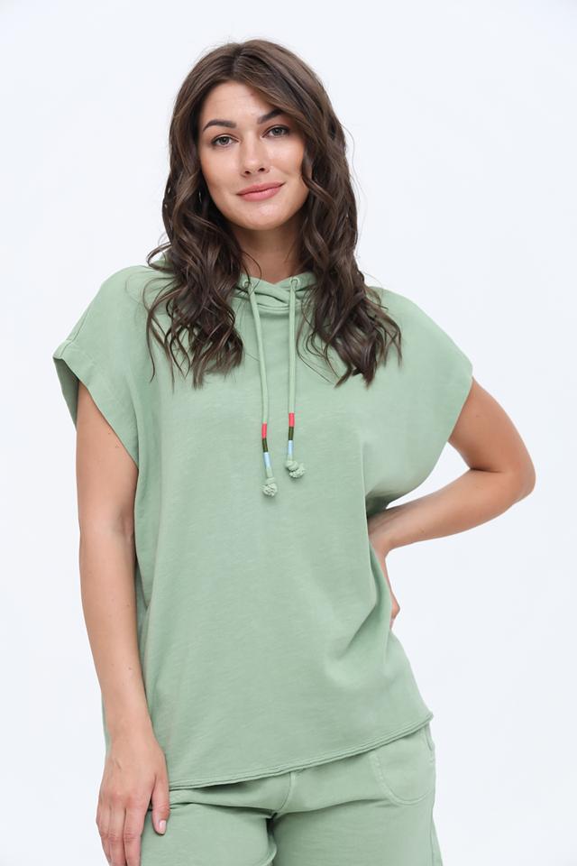 Пуловер Time Zone с капюшоном мятный