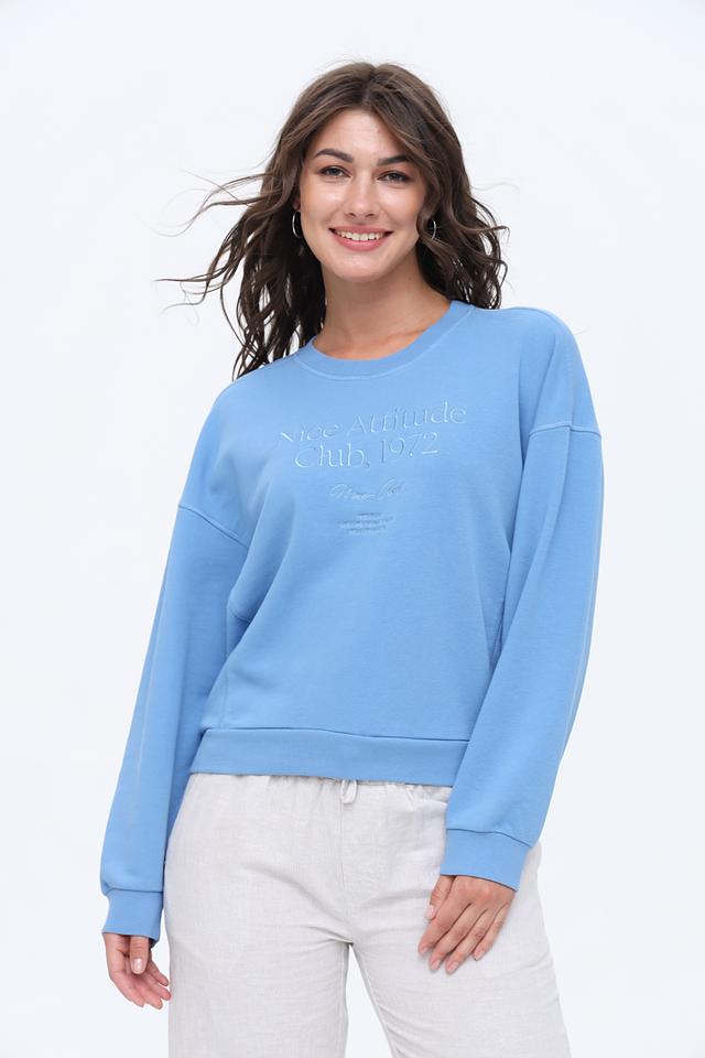 Пуловер Marc Aurel голубой с принтом