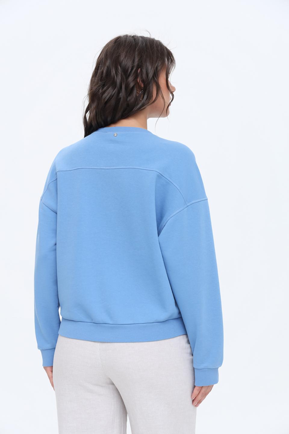 Пуловер Marc Aurel голубой с принтом