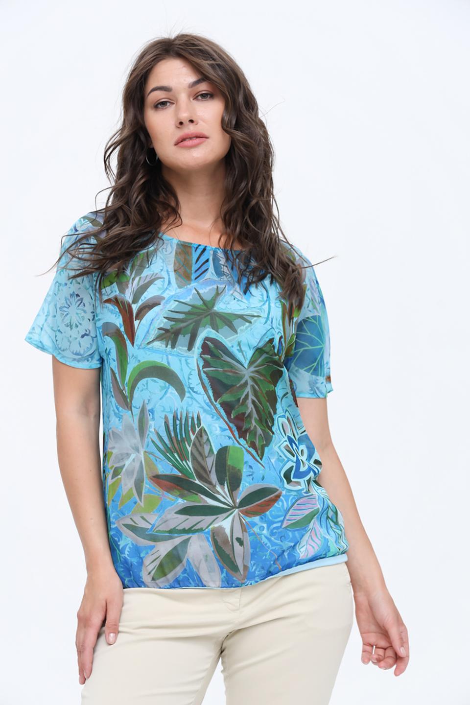 Блуза Bianca с тропическим принтом