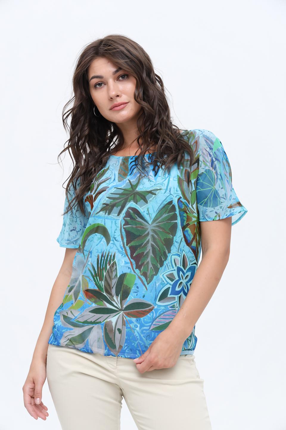 Блуза Bianca с тропическим принтом