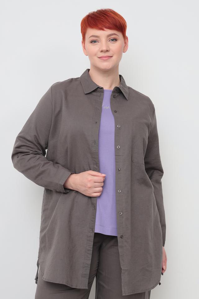 Рубашка Frapp оверсайз серая