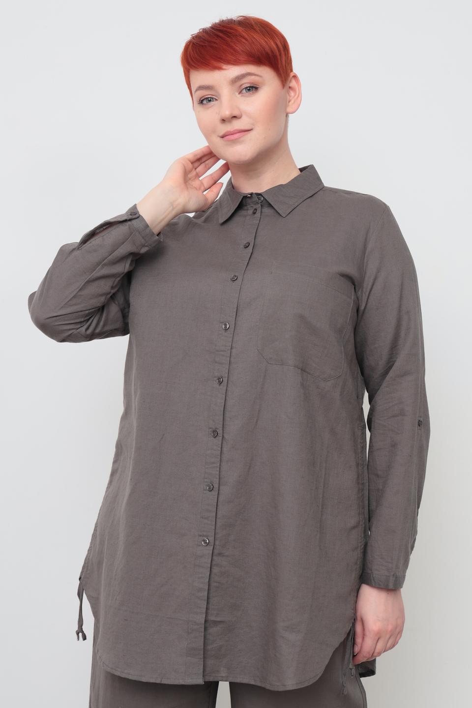 Рубашка Frapp оверсайз серая