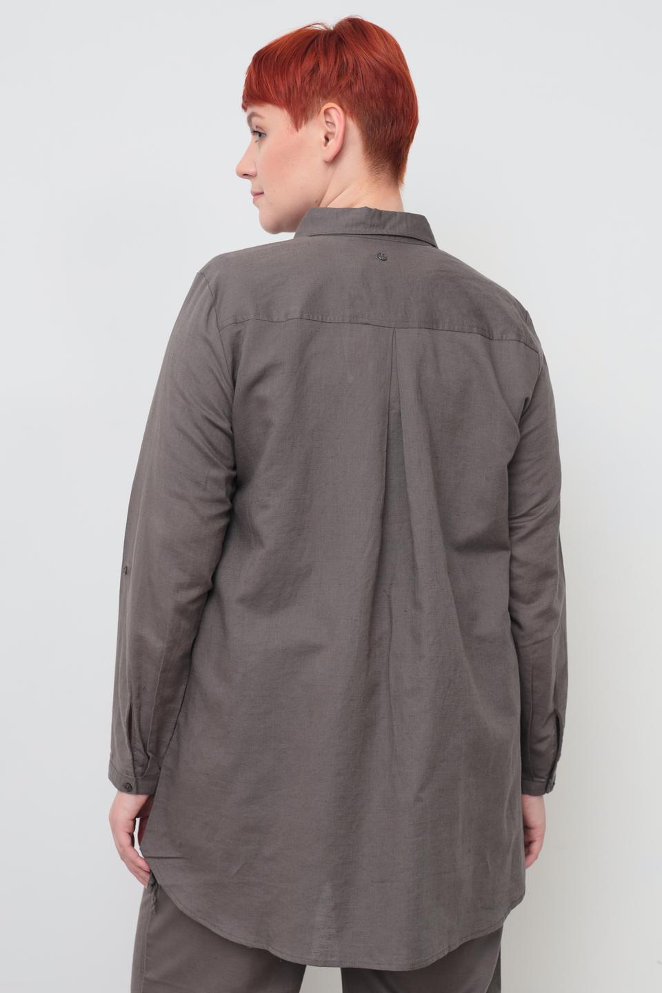 Рубашка Frapp оверсайз серая