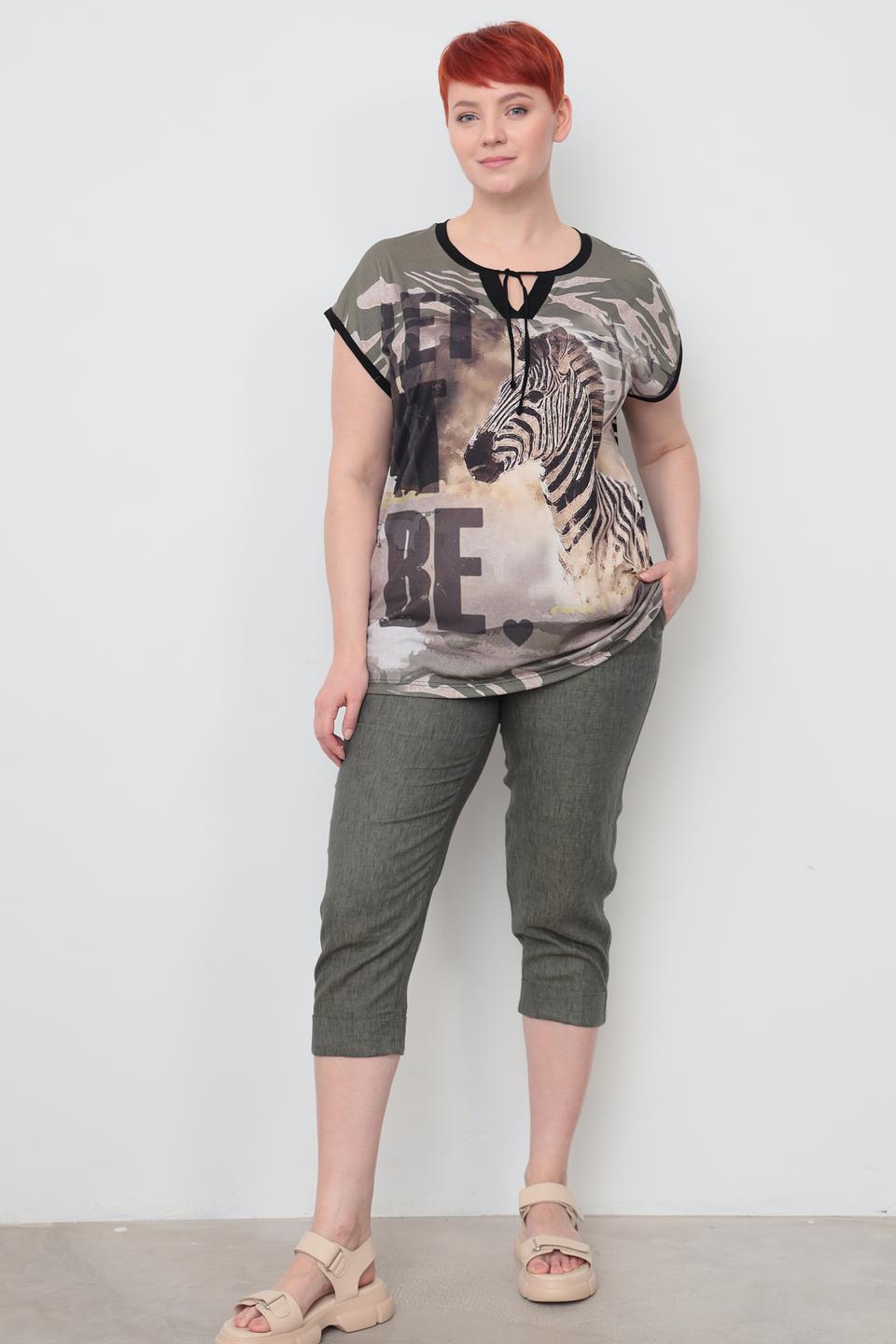 Футболка Doris Streich с принтом зебра