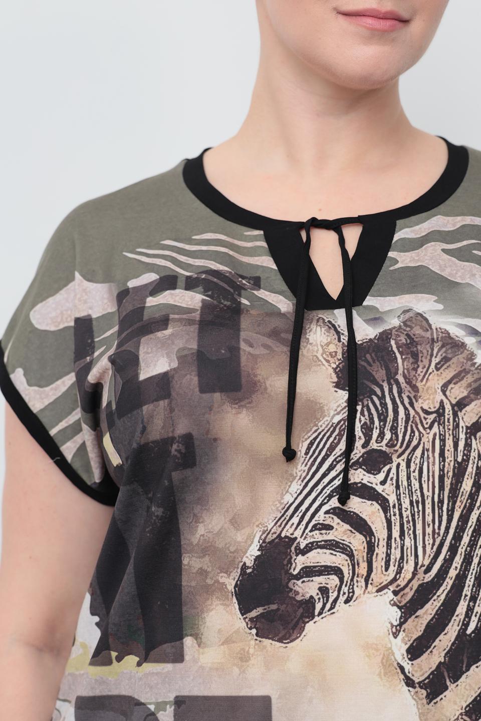 Футболка Doris Streich с принтом зебра