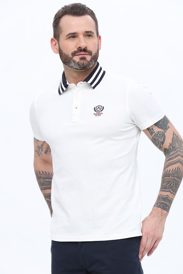 Поло Alcott с полоской на воротнике