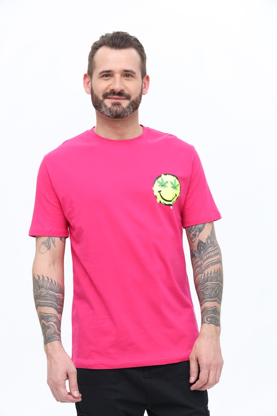 Футболка Alcott с принтом малиновая