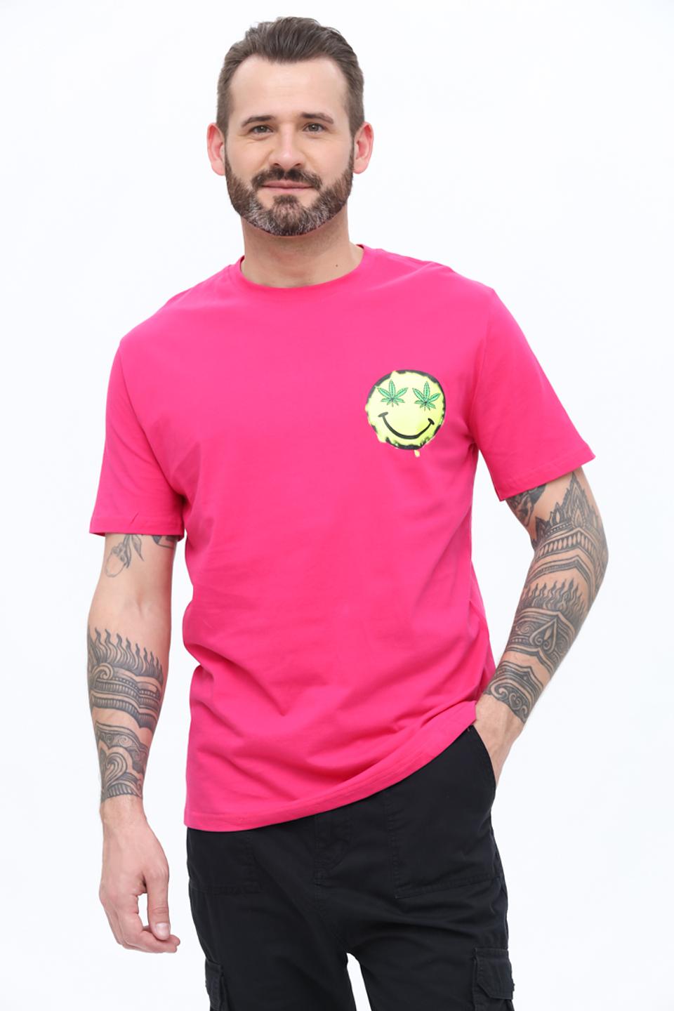 Футболка Alcott с принтом малиновая