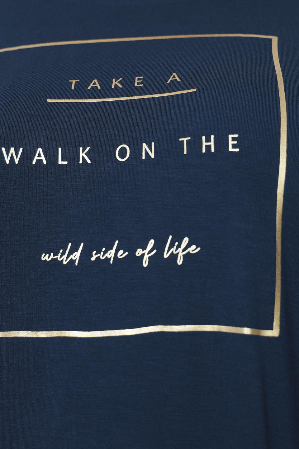 Футболка Samoon с принтом темно-синяя