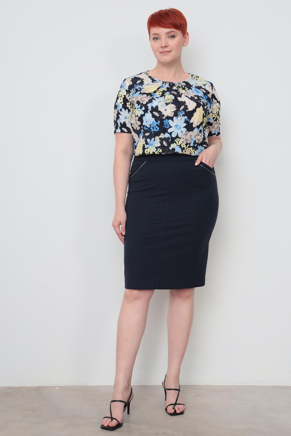 Юбка Frank Walder классическая темно-синяя