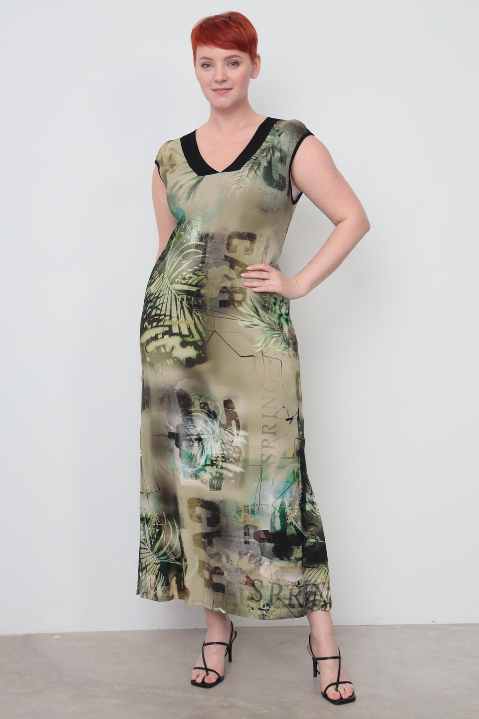 Платье Doris Streich с принтом хаки