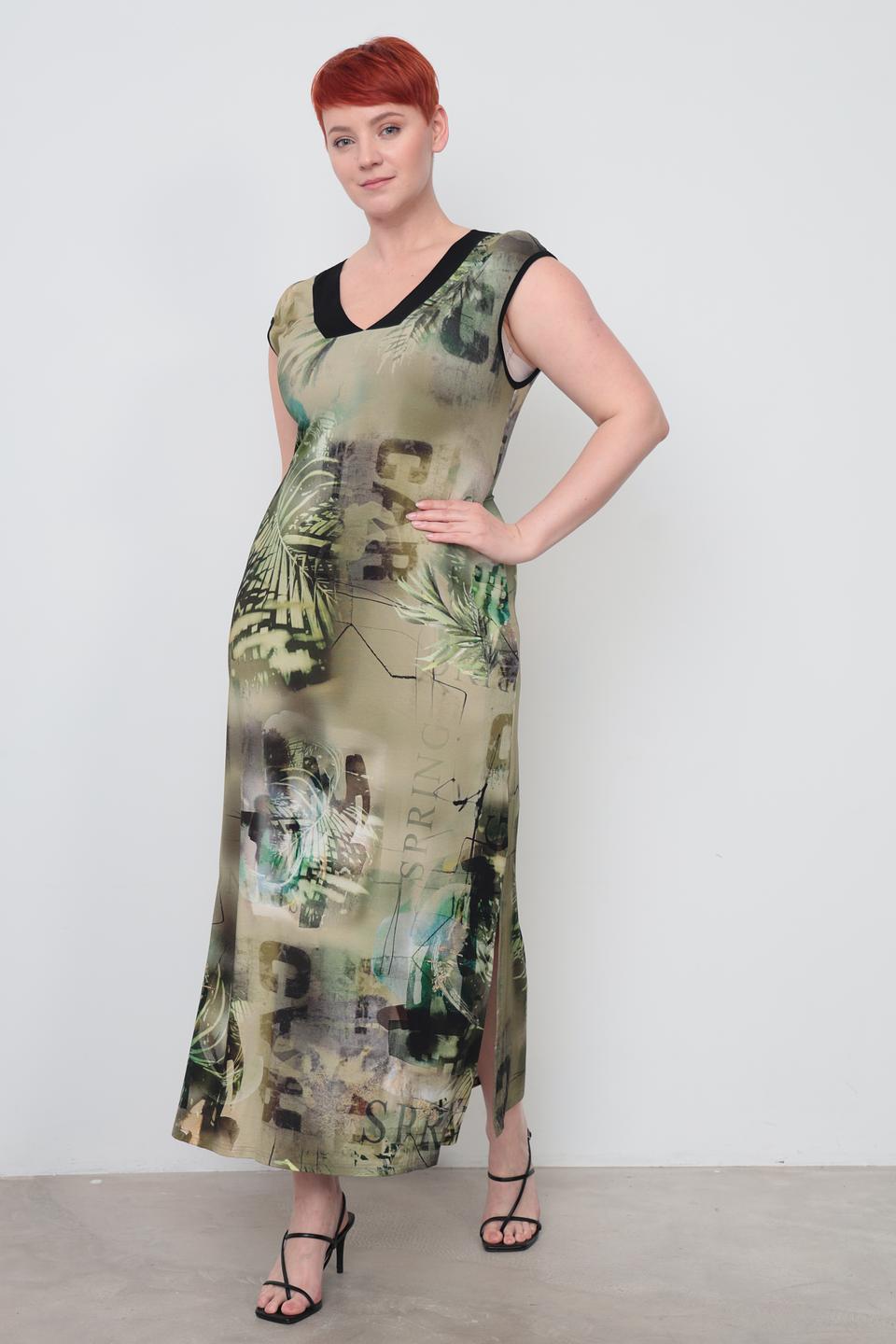 Платье Doris Streich с принтом хаки