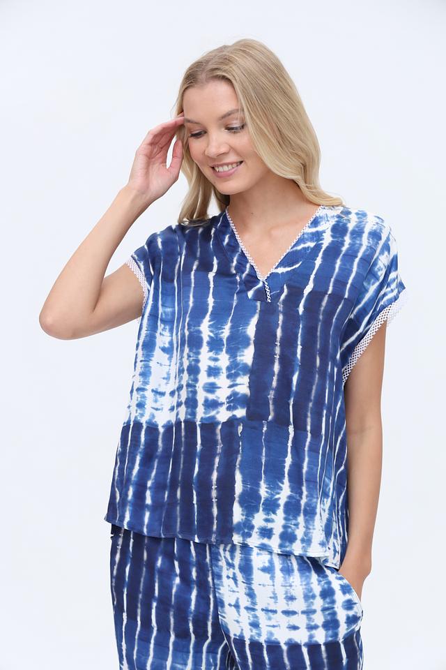 Блуза Marc Cain tie-dye синяя