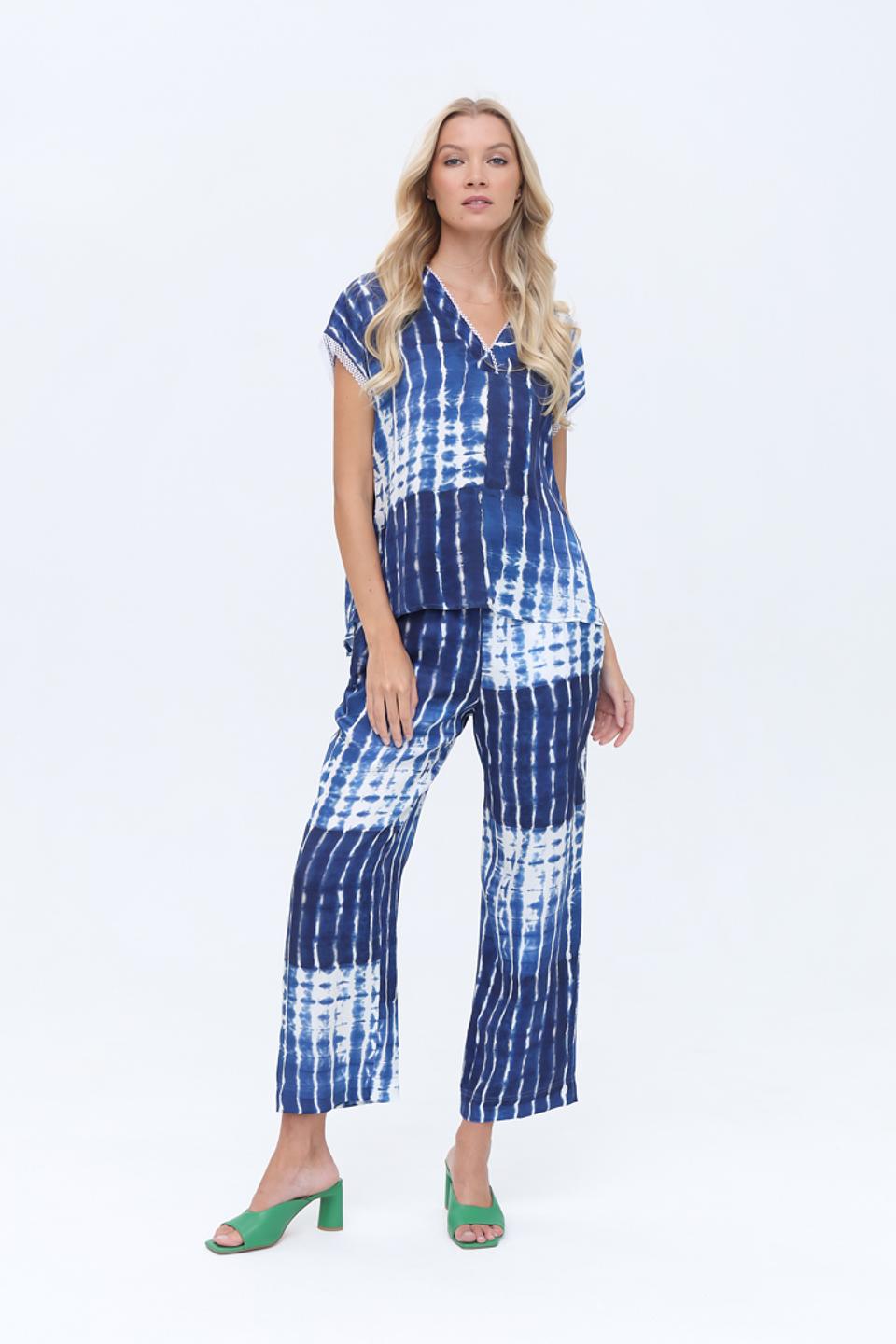 Блуза Marc Cain tie-dye синяя