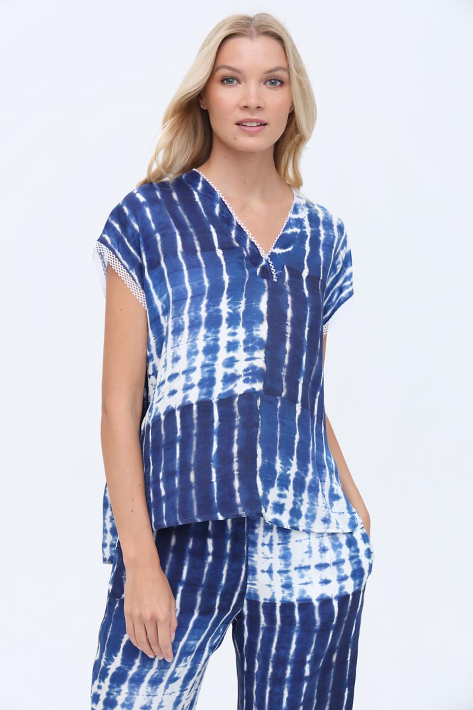 Блуза Marc Cain tie-dye синяя