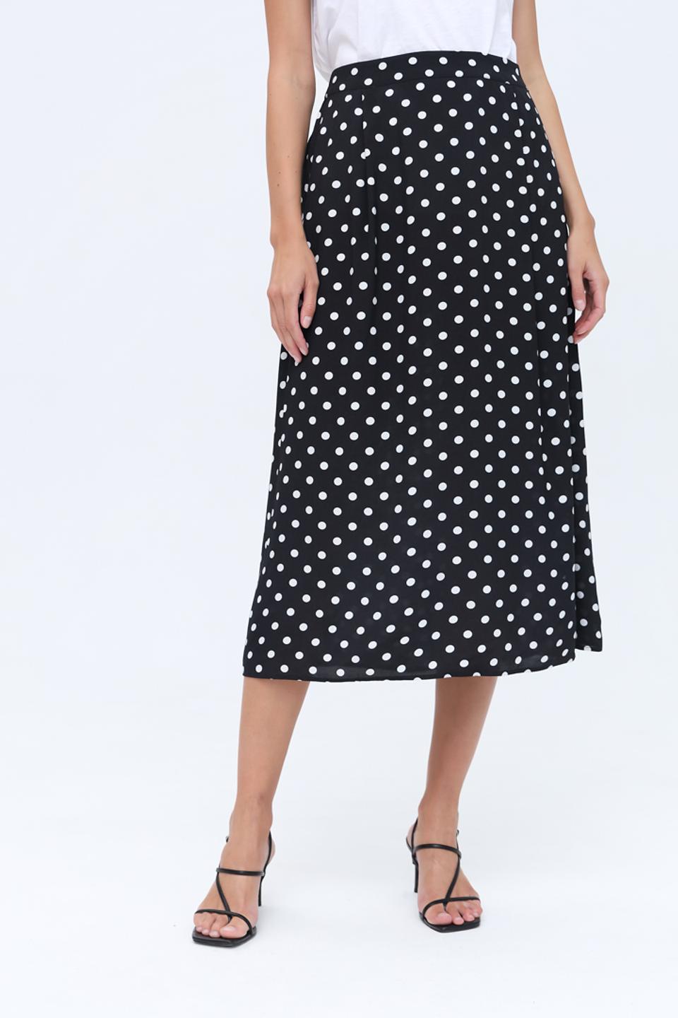 Юбка Just Valeri в горошек чёрная