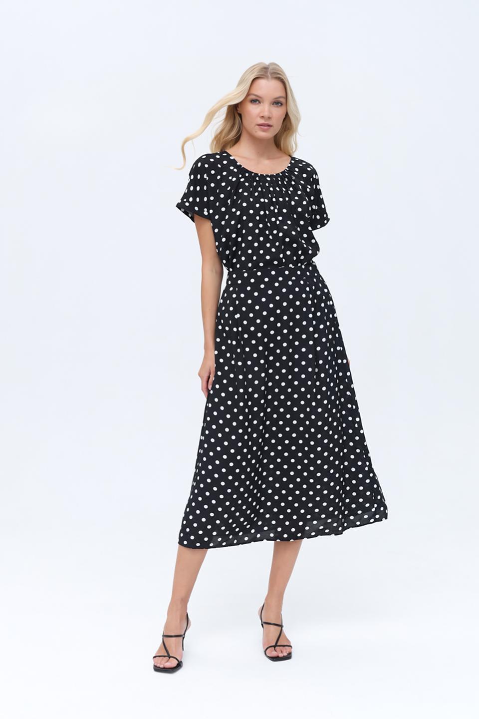 Юбка Just Valeri в горошек чёрная