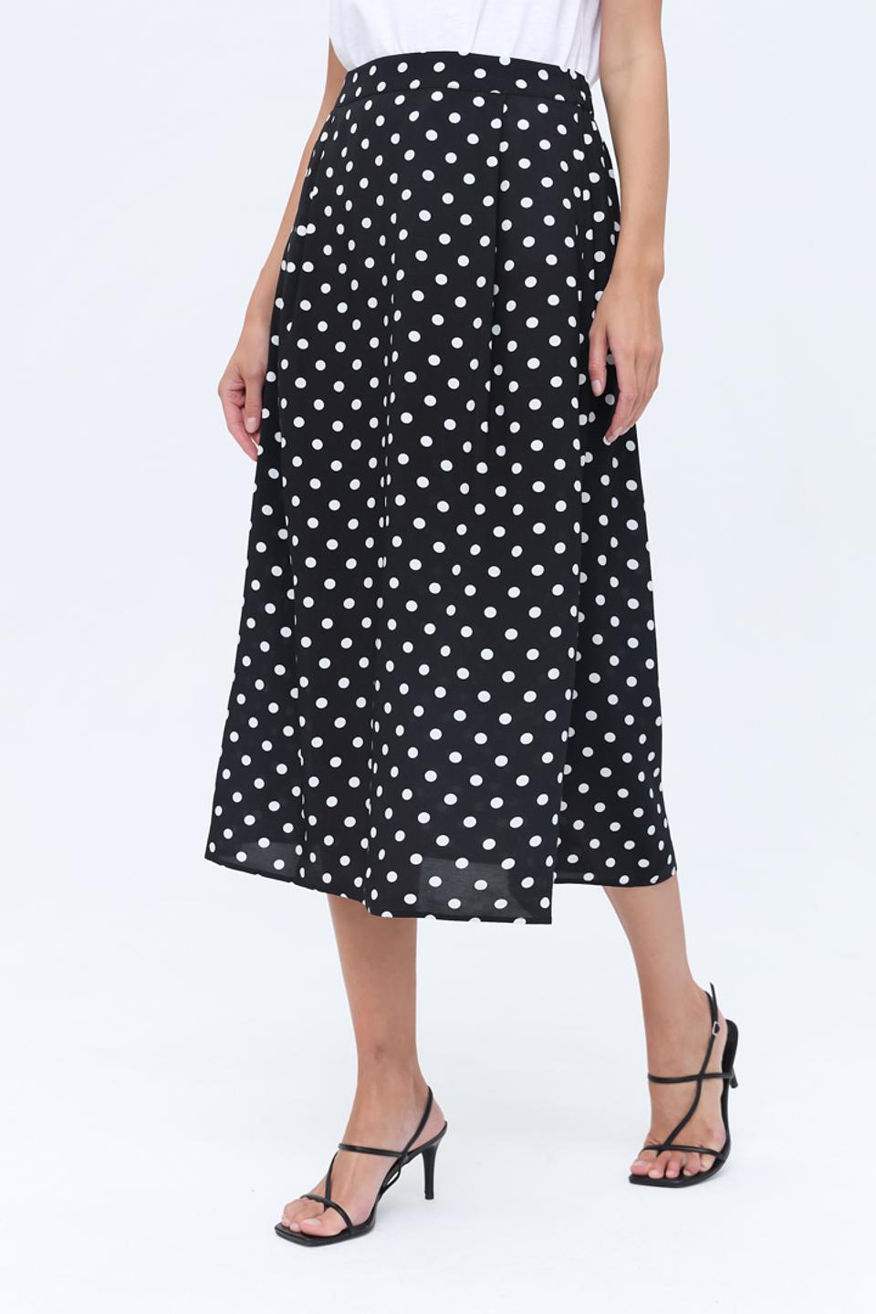 Юбка Just Valeri в горошек чёрная