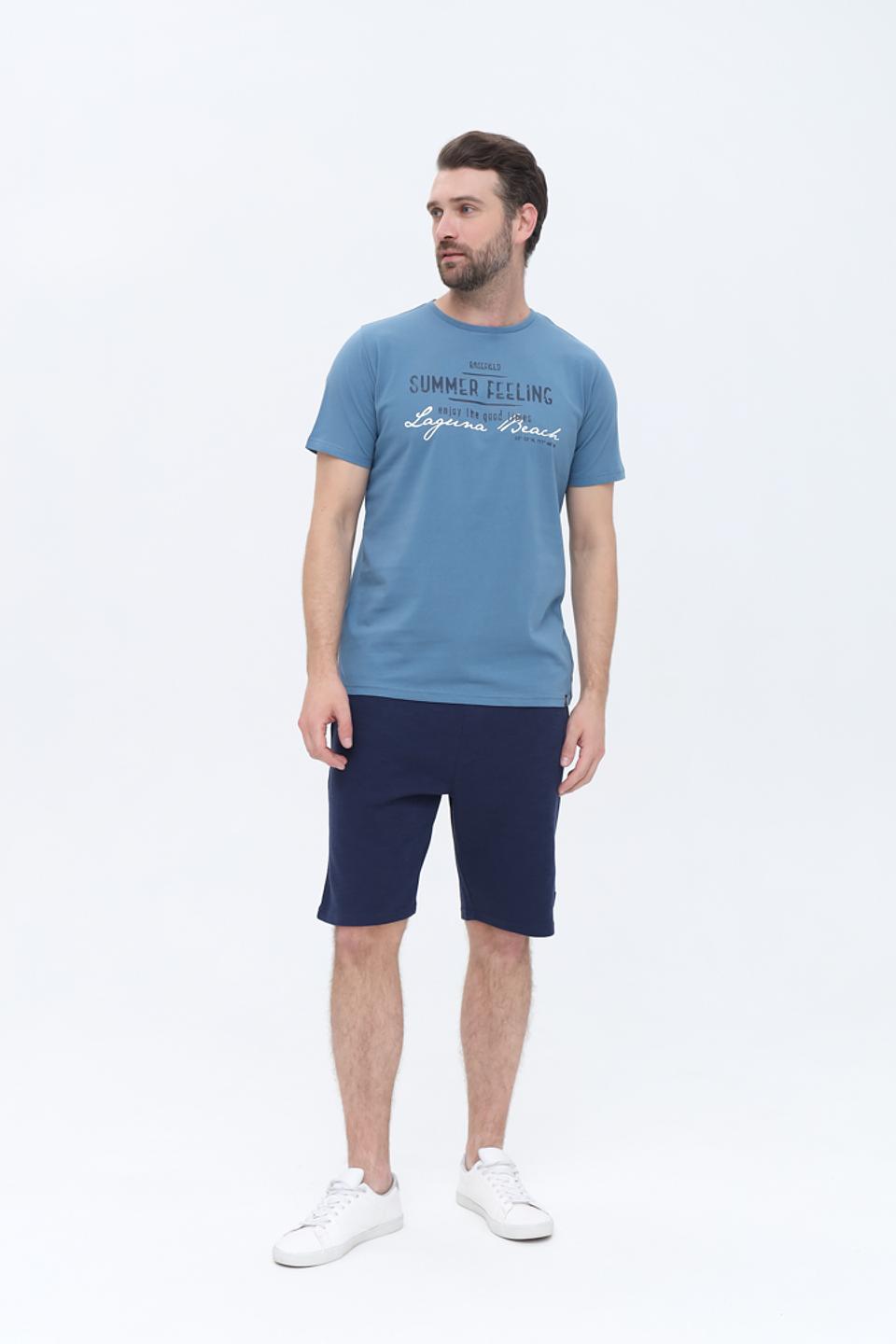 Футболка Basefield с принтом голубая