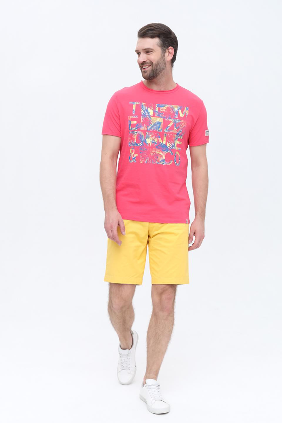 Футболка Time Zone с принтом малиновая