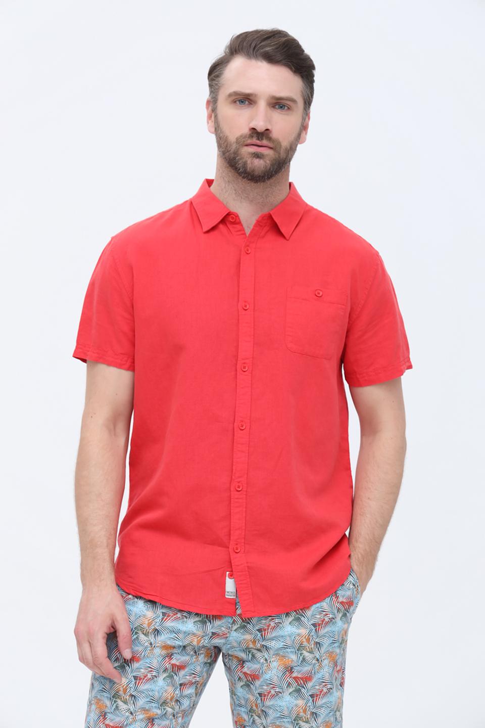 Рубашка кр Time Zone красная