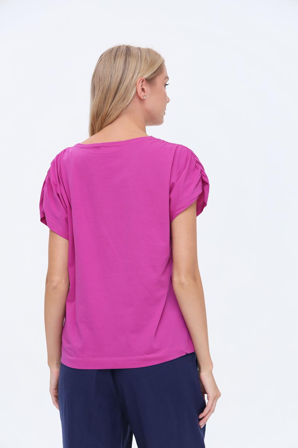 Блуза Gerry Weber фуксия с рукавами-буфами