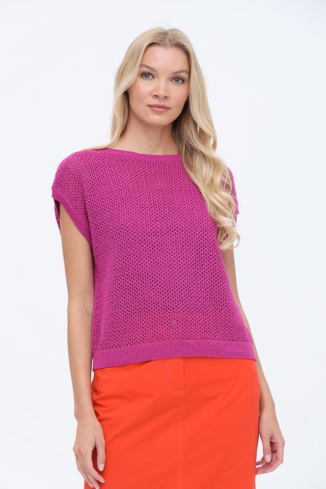 Пуловер Gerry Weber фуксия с коротким рукавом