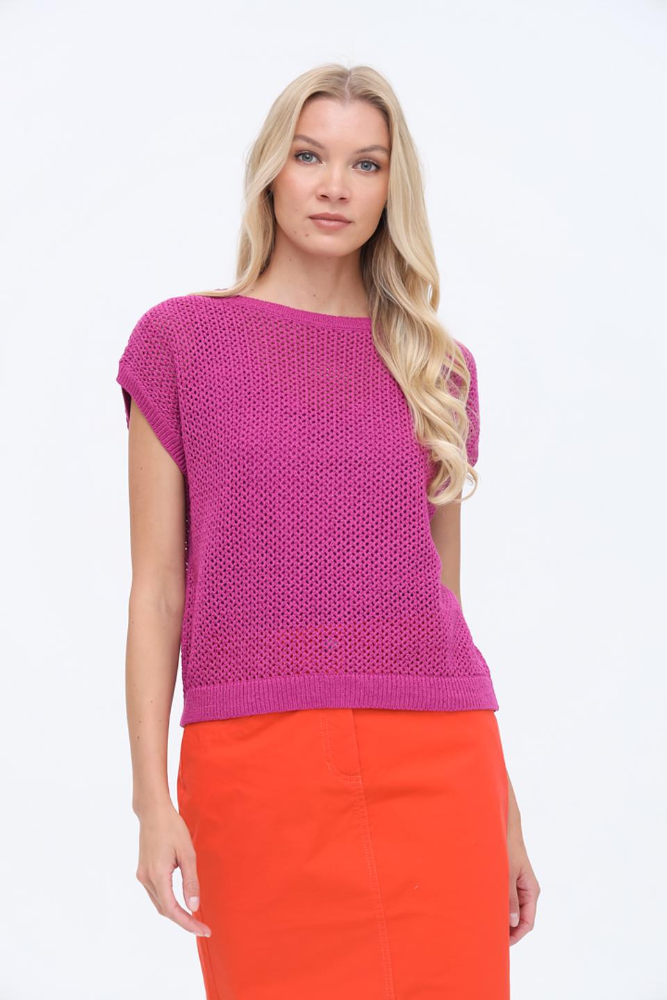 Пуловер Gerry Weber фуксия с коротким рукавом