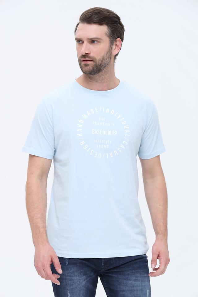 Футболка Basefield голубая с принтом
