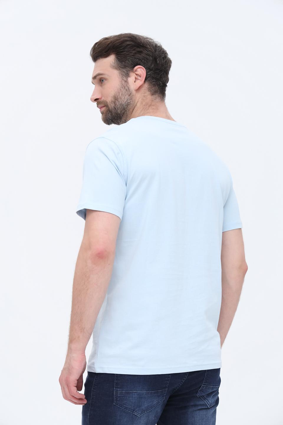 Футболка Basefield голубая с принтом