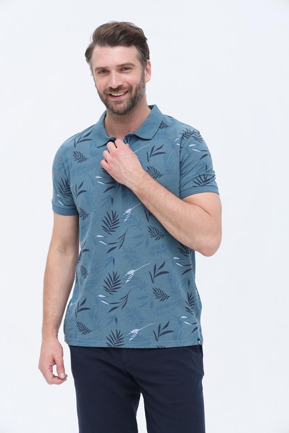 Поло Basefield с тропическим принтом