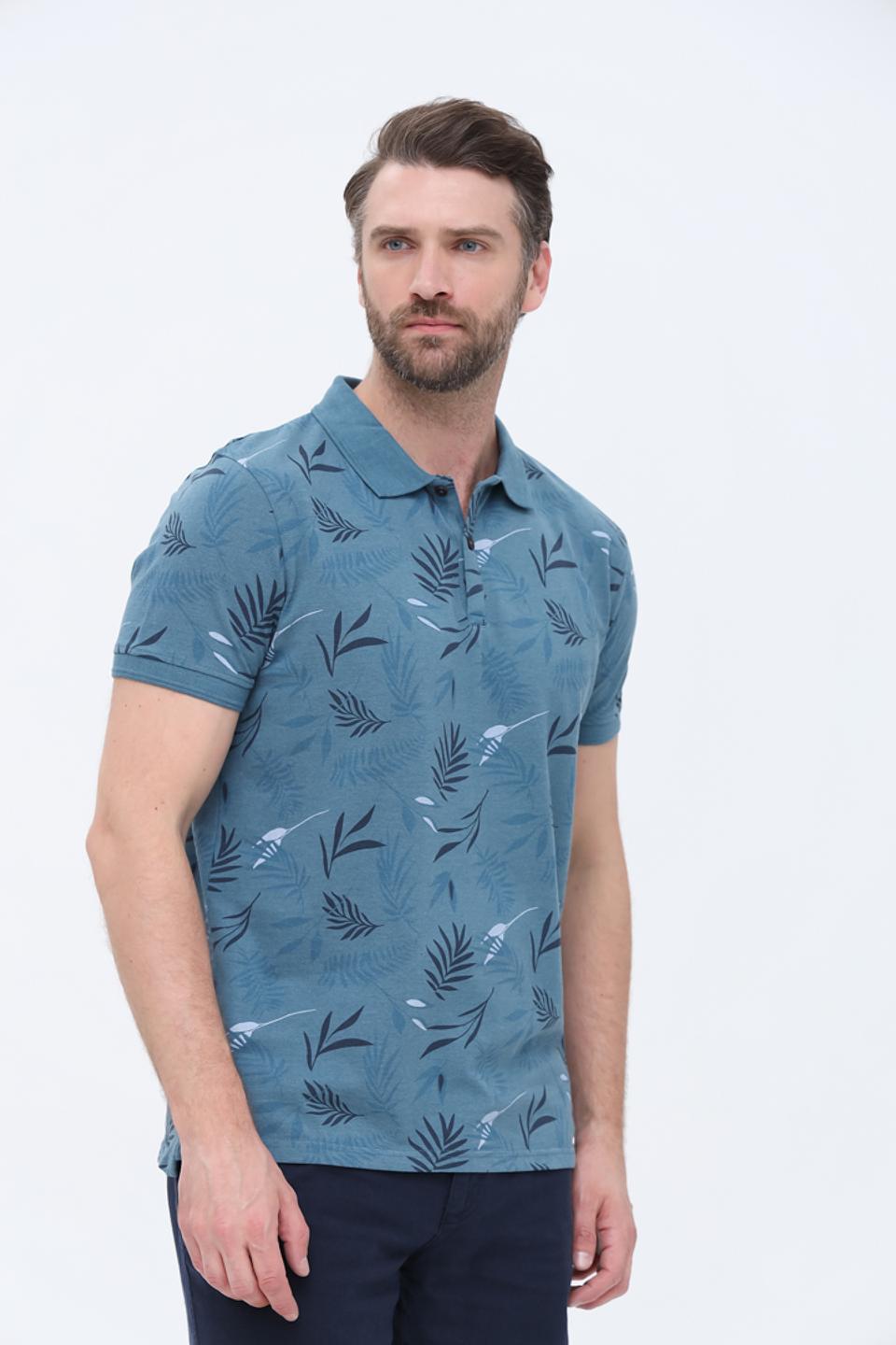 Поло Basefield с тропическим принтом