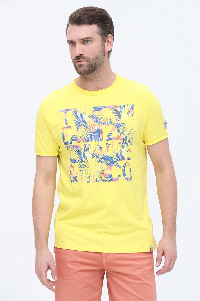 Футболка Time Zone с принтом жёлтая