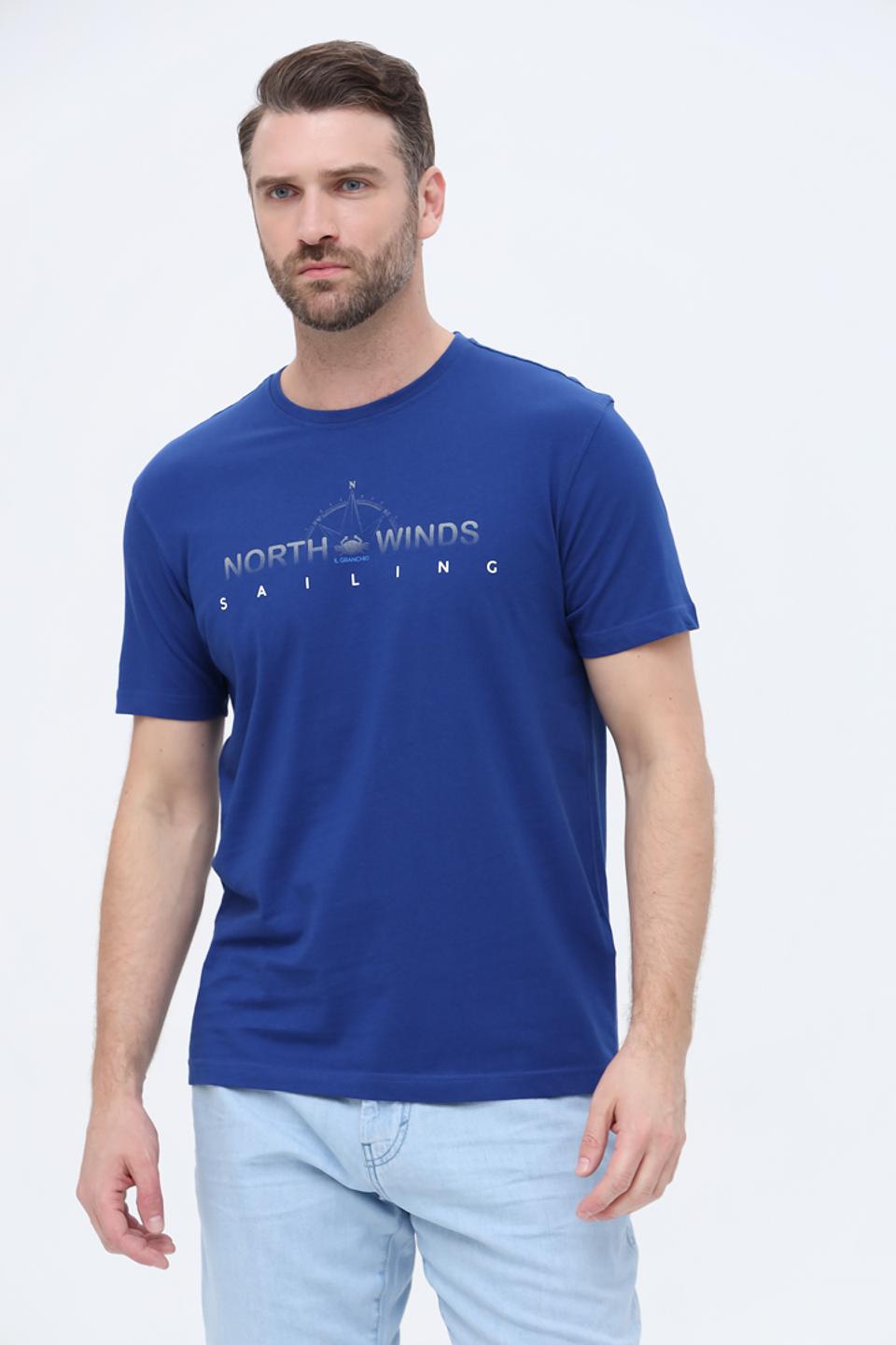 Футболка Granchio синяя с принтом