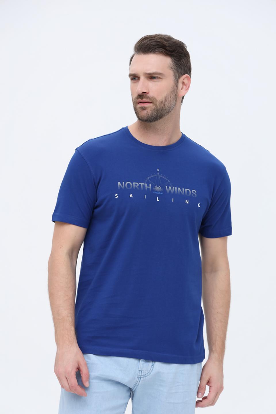 Футболка Granchio синяя с принтом