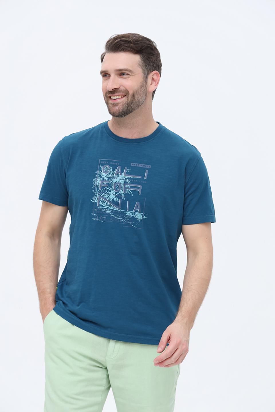 Футболка Sea Barrier с принтом бирюзовый