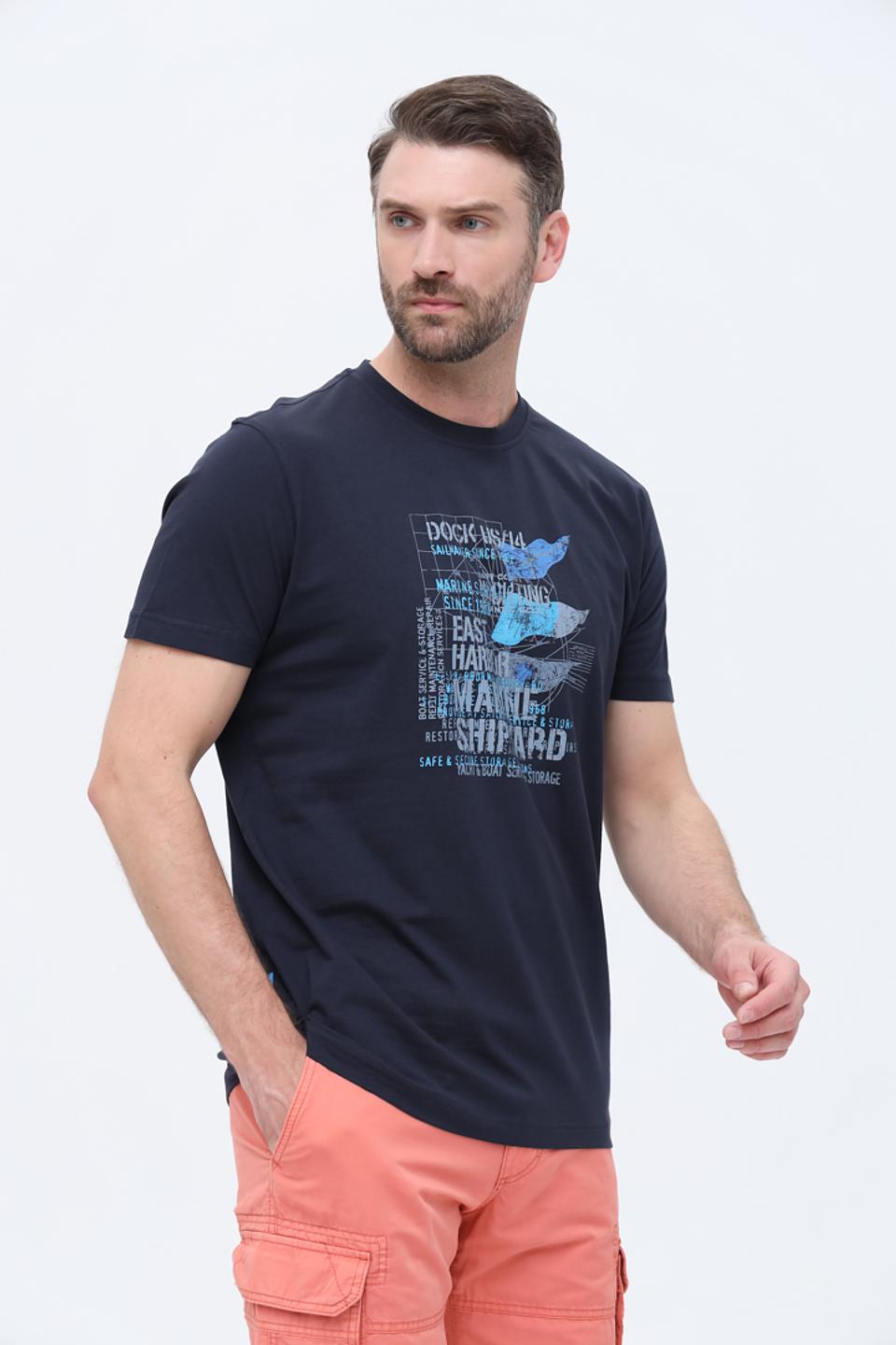 Футболка Sea Barrier с принтом синяя