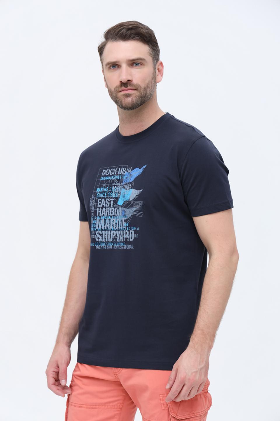 Футболка Sea Barrier с принтом синяя