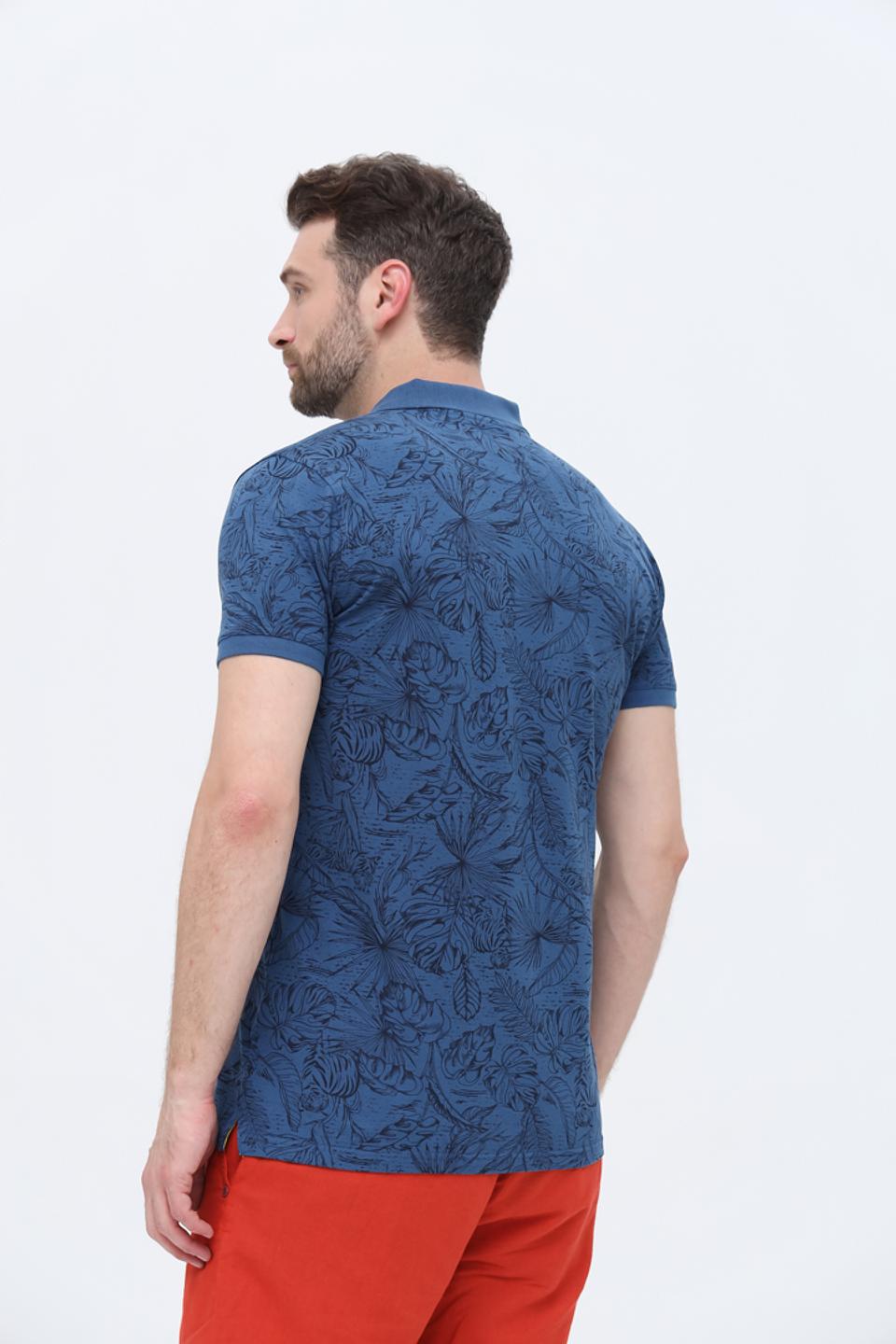 Поло Sea Barrier с принтом синий